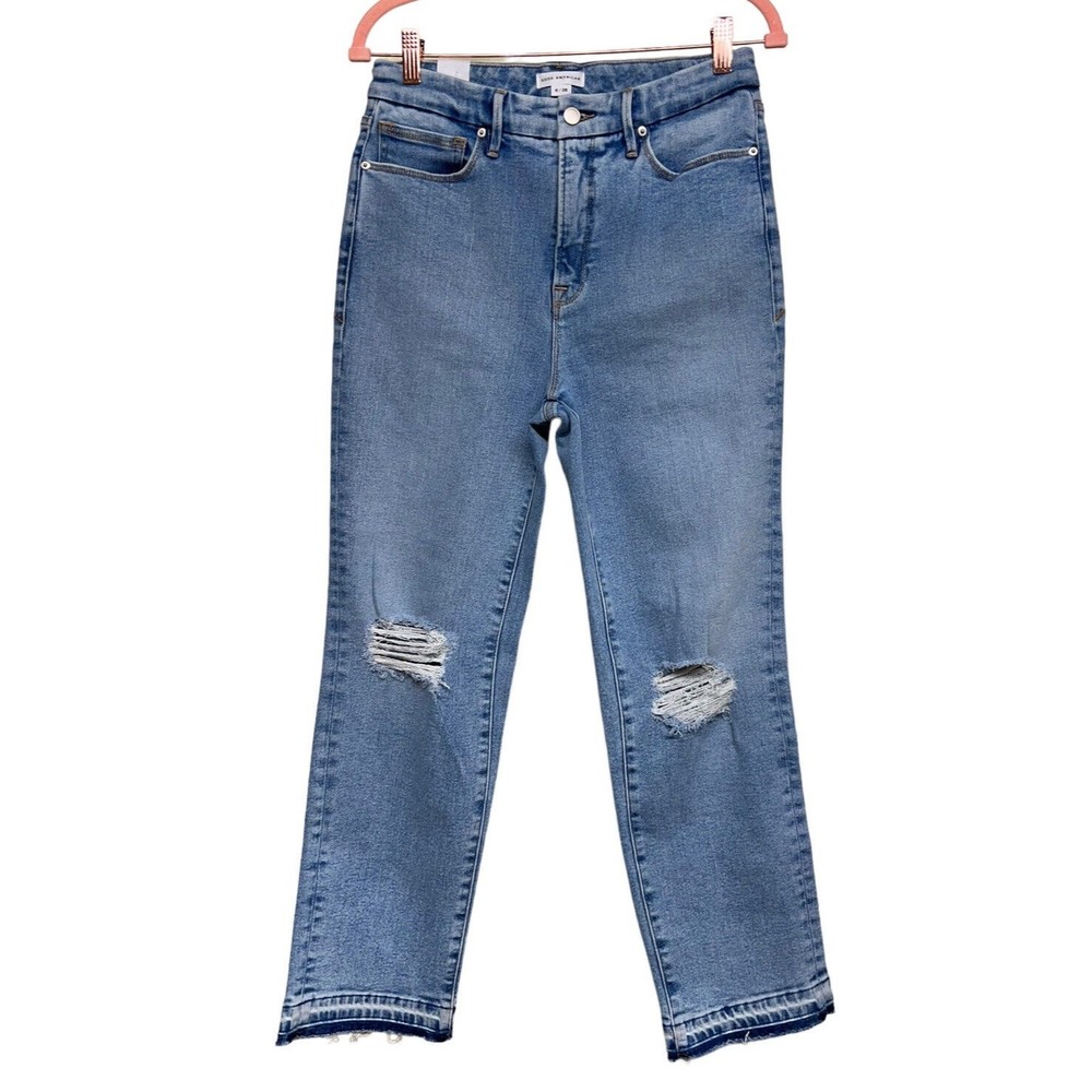 Good American Good Vintage High Rise Straight Leg Blue Jeans Women’s Size 6